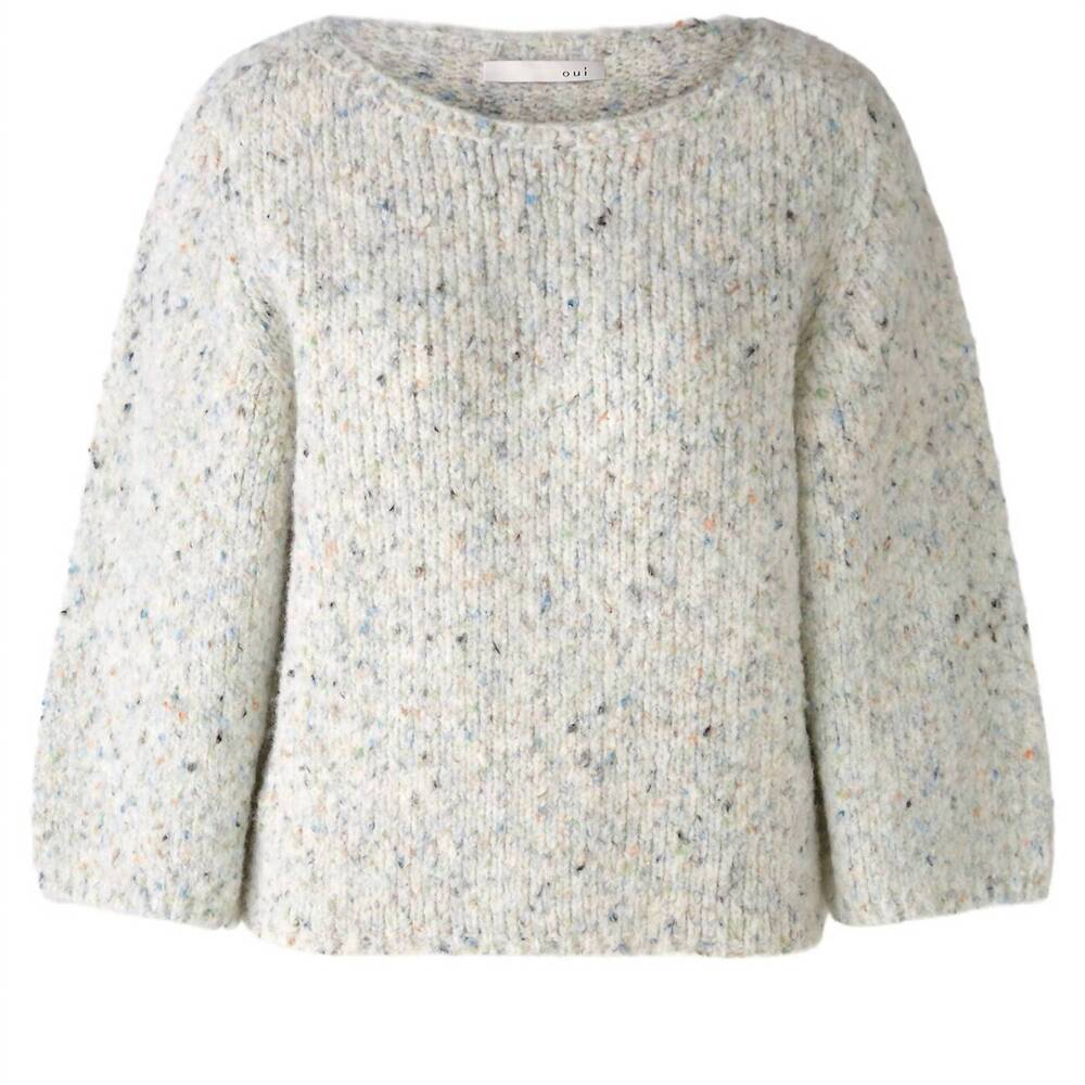 NEW OUI women's pullover sweater in light grey blue